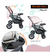 Imagen de BIPOKIDS COCHE CUNA MANIJA REVERSIBLE CON BANDEJA ART. BBS 184 COLOR GRIS