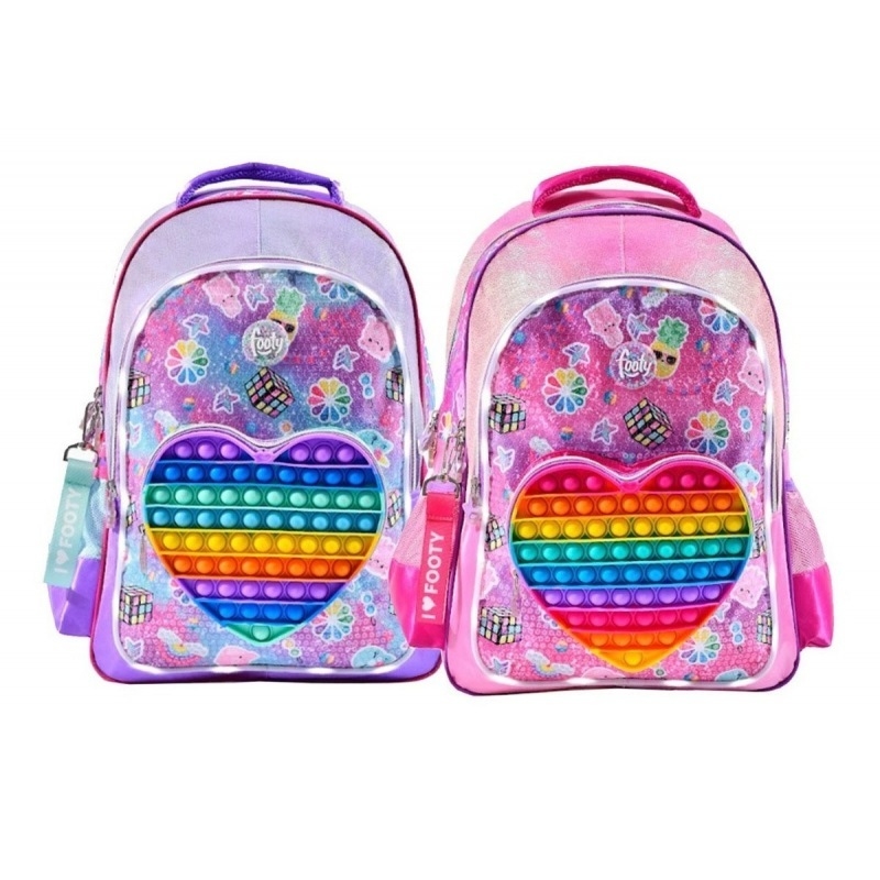 FOOTY MOCHILA POP IT HEART CON LUZ LED 18