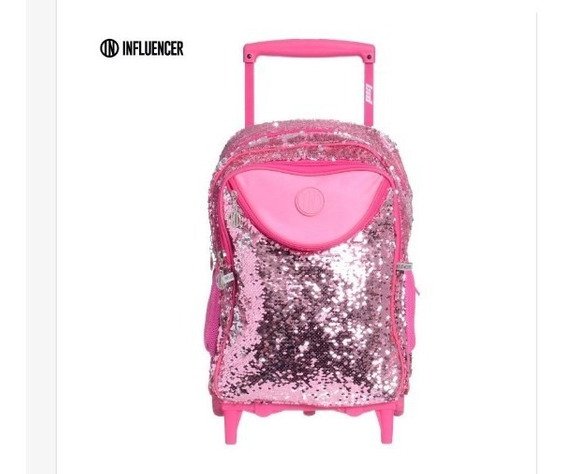 L.S.D MOCHILA CARRO 18 PULGADAS INFLUENCER LENTEJUELAS REVERSIBLES