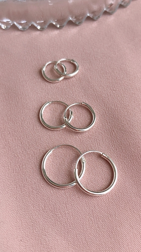 ARGOLLAS LISAS PLATA SET M x3