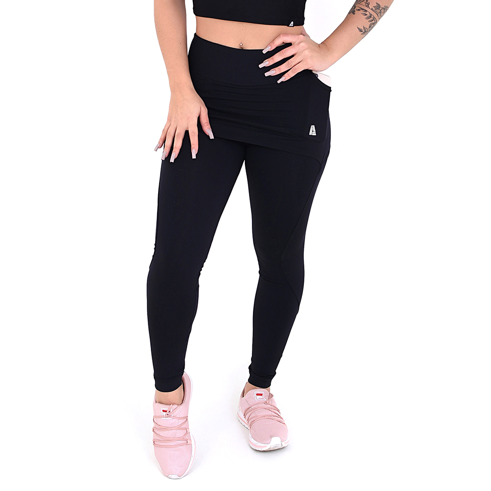 Calça Legging Com Saia Femenina Fitness Moda Academia Legues