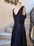 Vestido azul noche rayas negras VINTAGE en internet