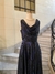 Vestido azul noche rayas negras VINTAGE - Vintagelocasporlostrapos