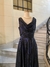 Vestido azul noche rayas negras VINTAGE - comprar online