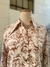 Camisa beige rosas marrones. Vintage - comprar online