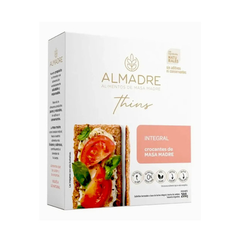 200 g Thins, crackers de masa madre integral " Almadre"