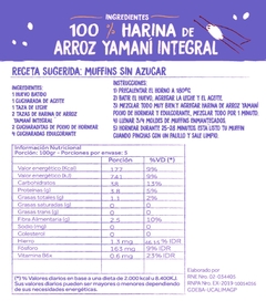 500 g Harina integral de arroz yamaní, "Kwezi" sin tacc en internet