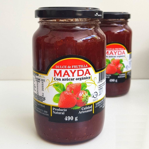 490 g Dulce de frutilla, azúcar orgánica "Mayda"