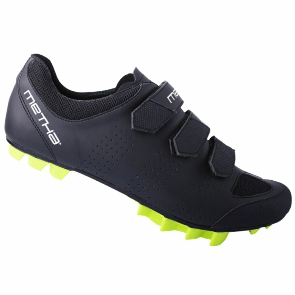 Zapatillas Metha Cross Automaticas Spd Mtb Negra con suela Verde