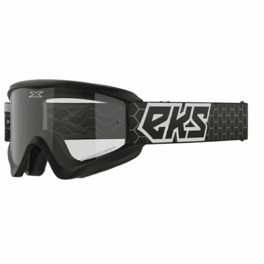 Antiparra EKS Flat Out Black con lente transparente
