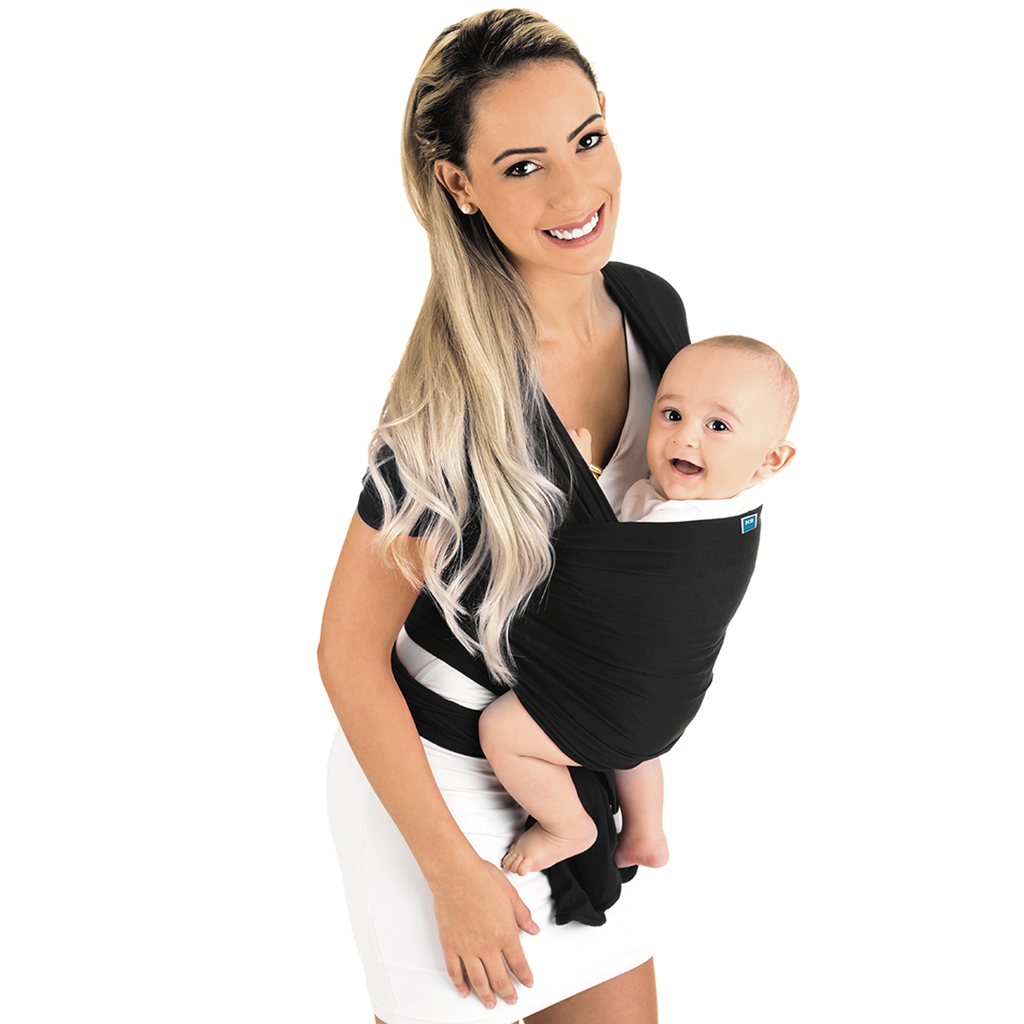 Sling Wrap para bebê em suedine Preto Pati Nicki - Up Baby