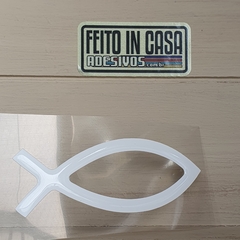 Adesivo Resinado Peixe Cristão Branco - comprar online