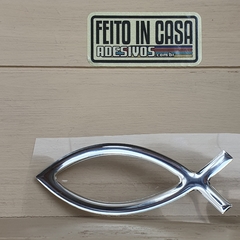 Adesivo Resinado Peixe Cristão Cromado