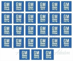 Adesivo Ano GM Chevrolet 1988