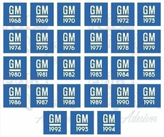 Adesivo Ano GM Chevrolet 1990
