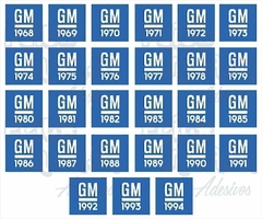 Adesivo Ano GM Chevrolet 1968
