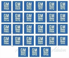 Adesivo Ano GM Chevrolet 1985