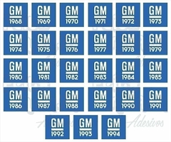 Adesivo Ano GM Chevrolet 1991