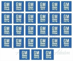 Adesivo Ano GM Chevrolet 1992