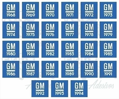 Adesivo Ano GM Chevrolet 1982