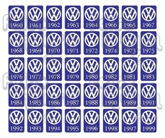 Adesivo Interno Ano 1968 Volkswagen