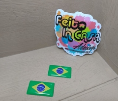 Par Adesivo Resinado para Tarjeta de Placa Bandeira Brasil