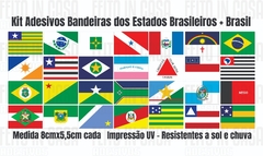 Kit Adesivos Bandeiras Estados Brasileiros + Brasil