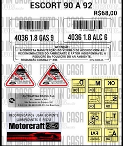 Kit Adesivos Ford Escort 1990 1991 1992