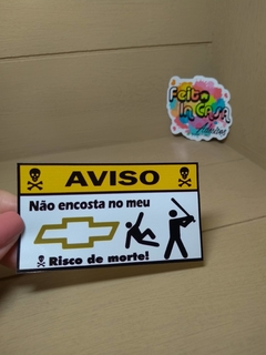 Adesivo Não encoste no meu Chevrolet