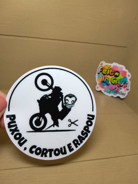 adesivo para moto grau puxou cortou raspou personalizado