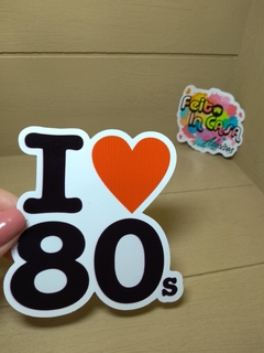 Adesivo I love anos 80