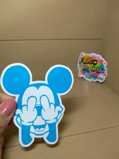 Adesivo Mickey dedo do meio azul