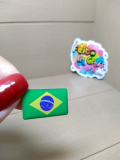 Adesivo Resinado para Tarjeta de Placa Bandeira Brasil