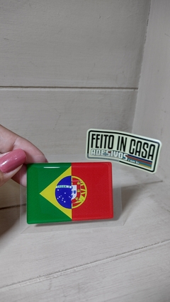 Adesivo Resinado Bandeira Brasil e Portugal