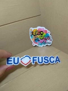 Adesivo Resinado Eu amo Fusca