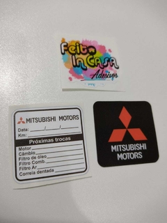 Adesivo Troca de Óleo Mitsubishi