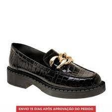 Sapato Feminino Sua Cia Loafer Verniz 8308.14713 Preto/Areia