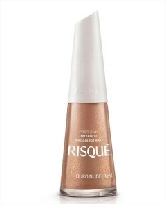 Esmalte Risqué Nude Metálico Ouro Nude 8ml