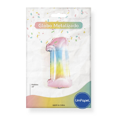 Globos Metalizados Números Multicolor Arcoiris 16 PuLG. X U. - comprar online