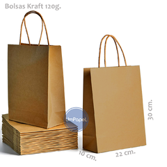 Bolsa Kraft Con Manija 30x22x10cm. N°103 - comprar online