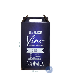 Caja Estuche Maletin Dos Botellas De Vino Estampadas X 10u. - tienda online