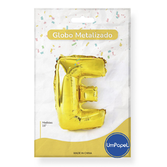 Globo Letra Metalizado Dorado 16" Apto Helio - tienda online