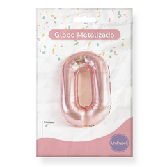Globo Numero Metalizado Rose Gold 16 Pulgadas Apto Helio - tienda online