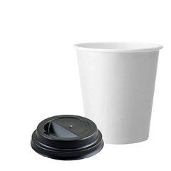 Vaso Polipapel Blanco 6 oz (180cc) con tapa. - Umpapel Distribuidora