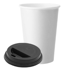 Vaso Blanco De Polipapel 16 Oz. (473cc.) Con Tapa