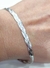 Pulsera plata trenzada chata - tienda online