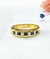 Anillo oro18kl brillantes y zafiros