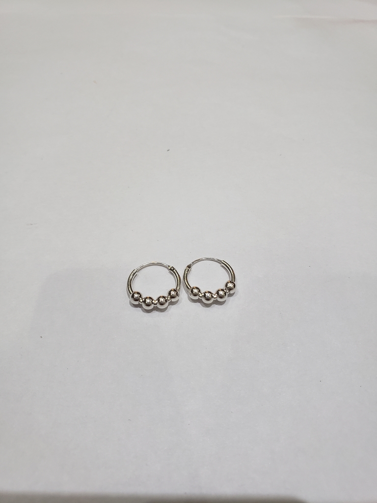 Argollas de plata con bolitas hotsell