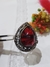 Anillo plata gota rojo - Joyas Maia