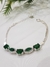 Pulsera plata gotas verde - comprar online